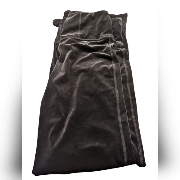 Athleta Black Elation Velvet Flare Pants Large Tall - Picture 3 of 7